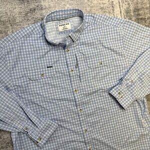 Poncho Shirt Mens 3XL Blue Check The Wahoo Performance Nylon Vented Magnetic